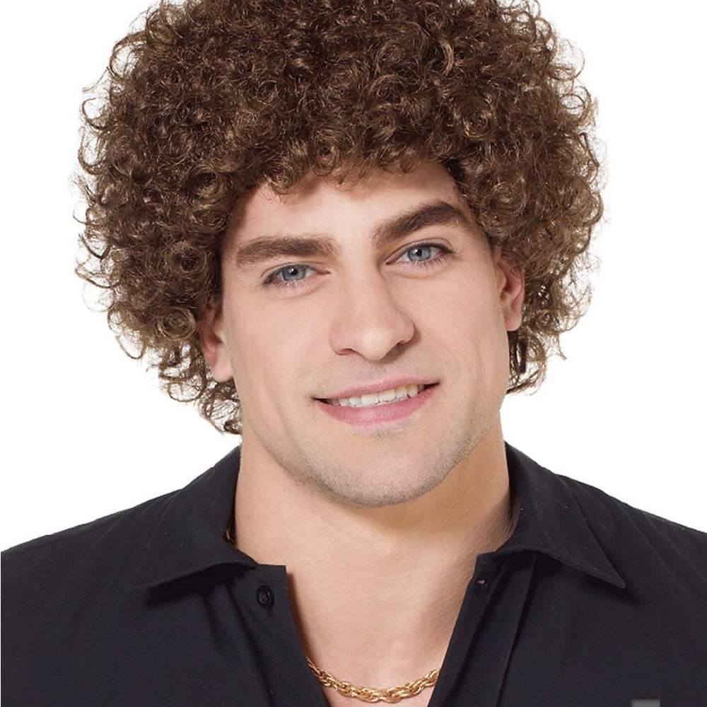 Short Brown Curly Wig for Halloween Costume NWT